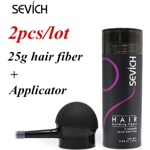 Sevich Hair Fiber Set 25g Hair Building Fiber + Applicator Keratin Fiber Hair Spray Thinning Thickening Hair Growth Treat