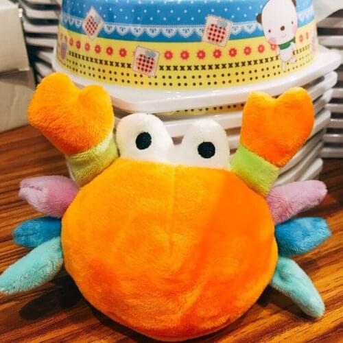 Cute Plush Dog Cat Toy Shape Crab Toy Dog Self-excited Toy Funny Interactive Training Pet Supplies With BB