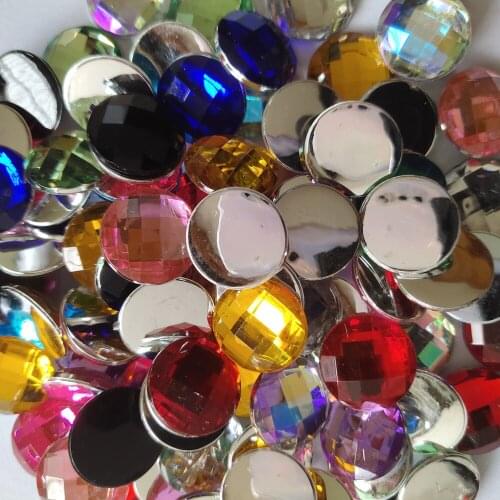 20mm 100pcs/pack,15 colors Round Acrylic Rhinestones,TAIWAN Acrylic crystal Flat Back Rhinestones,Jewelry accessories