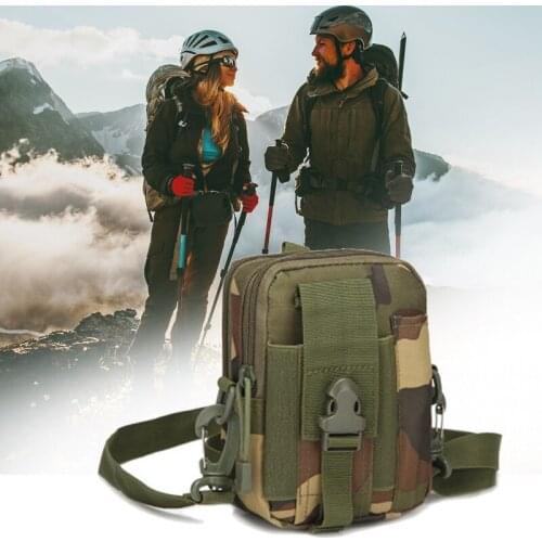 1Pcs Multifunctional Tactical Military Shoulder Bag Oxford Cell Phone Mobile Phone Belt Pouch Pack for Outdoor Hunting Camping