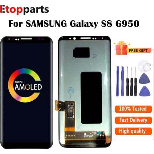 Super AMOLED For Samsung Galaxy S8 G950 G950F LCD Display + Touch Screen Digitizer Assembly With Frame Free Shipping