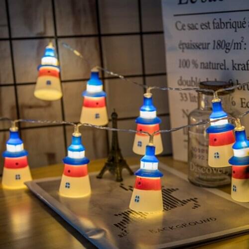 Led Lights String Christmas halloween Lights Navy Wind Small Light House Light Room Bar Party Decoration Lights Glow In The Dark