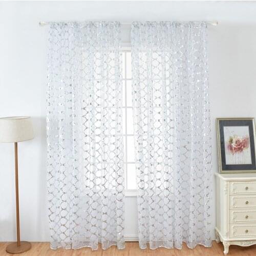 Lychee Printed Window Tulle Curtains Organza Voile Curtain for Living Room Modern Window Curtains