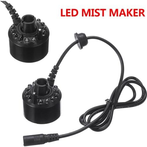 Ultrasonic Mist Maker LED Mist Maker Fogger Sprayers Head Mist Maker Garden Water Fountain Air Constant Humidifier Atomizer Tool