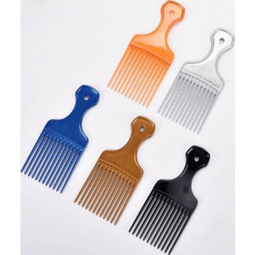 1 Pc Wide Teeth Brush Pick Comb Fork Hairbrush Insert Hair Pick Comb Plastic Gear Comb For Curly Afro Hair Styling Tools