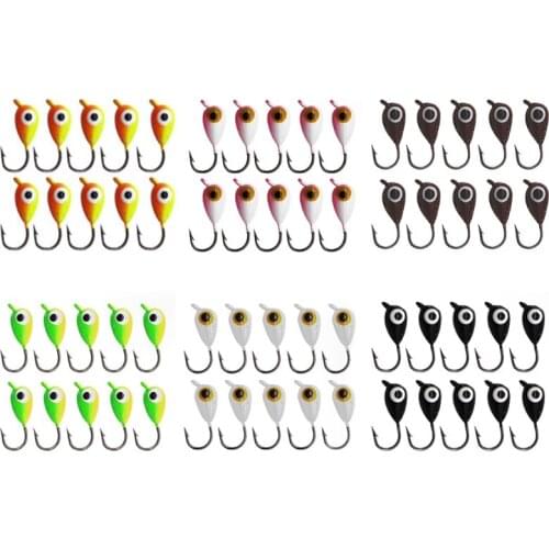 10 Pcs/Box Winter Ice Fishing Lure 1.8cm 2g Mini Metal Lead Head Hook Bait Jigging Crankbaits Fish Tackle