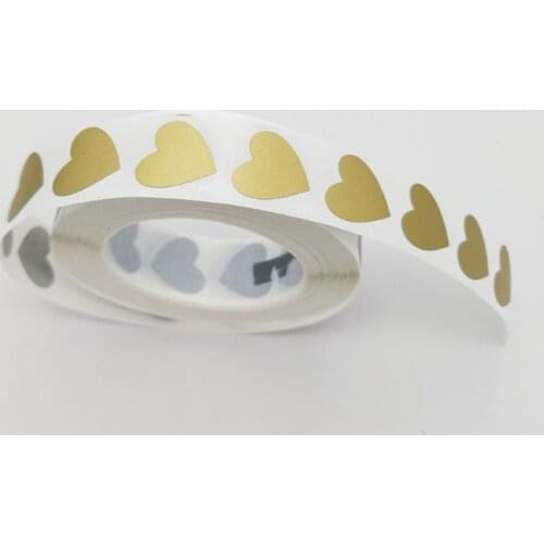 1000pcs 15*15mm Small Size Gold Love Heart Scratch Off Label Sticker For Children Game Card Hand Made Coupons