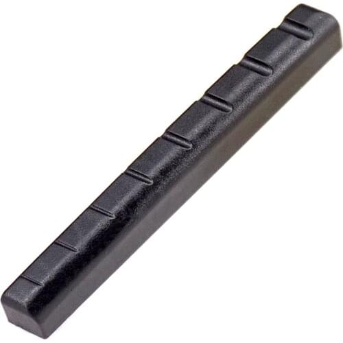 2Pcs Black Plastic Slotted Nut & Saddle for 8 String Ukulele Guitar Accessory