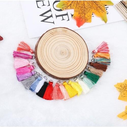 20pcs/lot 2cm Cotton Small Tassels Fringe Cotton Tassels Trim For DIY Bracelet Key Earring Pendant Jewelry Making Accessories