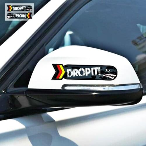 2 x Funny Car Rearview Mirror Stickers & Decal Shark Cartoon Accessoriess for Volkswagen Polo Golf Audi A4 Q3 Motorcycle