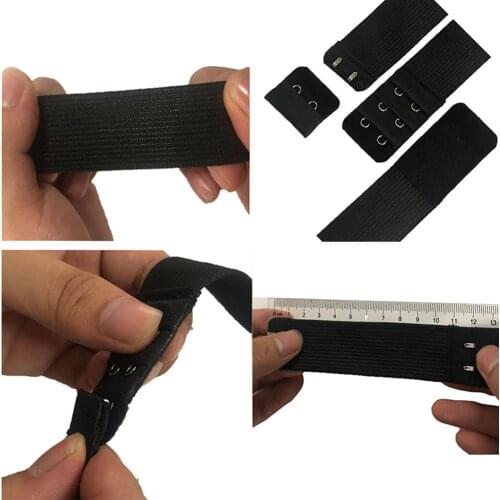 5pcs DIY Multifunctional Elastic Band Sturdy For Wigs Making Bra Black With Hooks Craft Sewing Arts Home Lace Front Adjustable