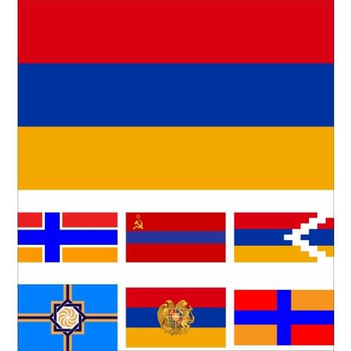 Armenian Armenian Soviet Socialist Republic (1937-1940) Flag 3X5ft 90X150cm 100D Polyester Coat Arms Armenia Banner