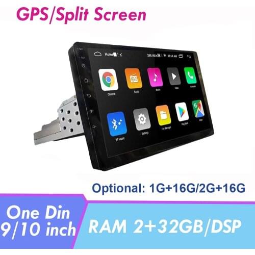 One DIN 9/10 Inch Car Stereo Radio Android 9.0 DSP FM 1080P Quad-Core GPS Navigation Car Radio Player for Universal Auto Camera