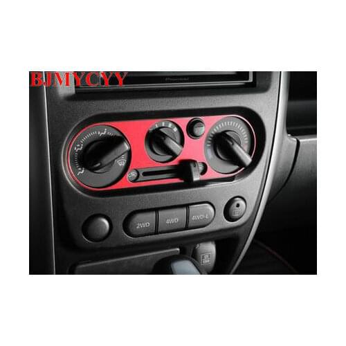 BJMYCYY 1pcs Aluminum Trim Frame AC Control Panel Switch Cover Car Sticker For Suzuki Jimny 2007-2016 Interior Accessories