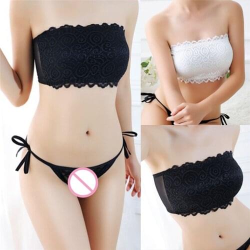 Bandeau Bra 2018 Summer Brand Strapless Bra Womens Sexy Casual Lace Wrap Tube Top Bandeau Short Tanks Seamless Black Underwear