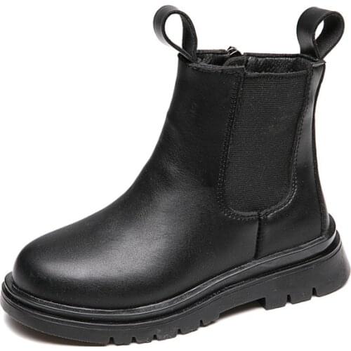 Children Boots Fashion Kids Ankle Boots For Medium Big Girls British Style Zipper Martin Boots Black Thin 2021 Autumn Winter New