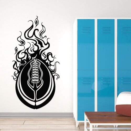 Fireball Wall Decal Oval Ball Sport American Football Team Game Teens Bedroom Home Decor Door Window Vinyl Stickers Mural Q450