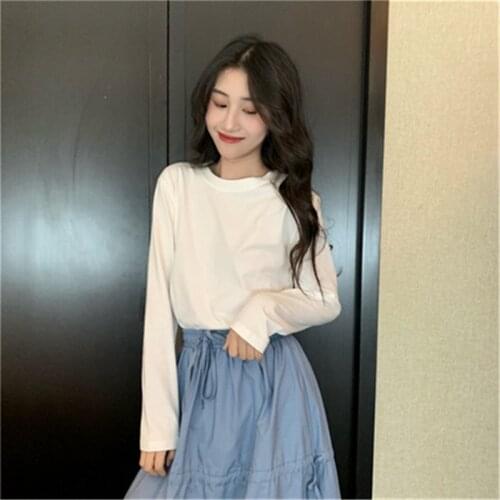 Spring Autumn Long Sleeve T-Shirt Women Basic Tee Shirt Women Solid Casual O-neck T Shirt Femal Tops