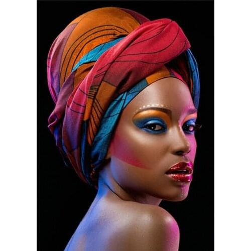 JMINE Div 5D african american Woman Full Diamond Painting cross stitch kits art High Quality Portrait 3D paint by diamonds