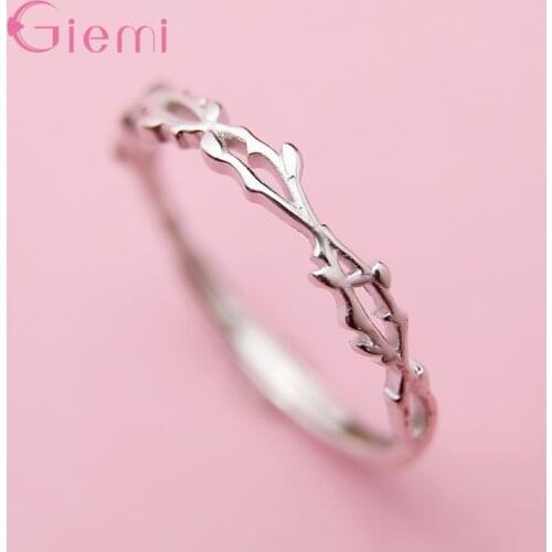 New Arrival Twist Leaf Fashion Jewelry 925 Sterling Siver Simple Hollow Branch Exquisite Women Opening Rings Party Gifts