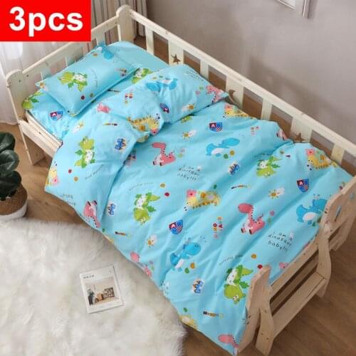 100% Cotton new Baby Bedding Set Cartoon Soft cot duvet Crib Sets kids Cot Set Duvet Cover Pillowcase Flat Sheet