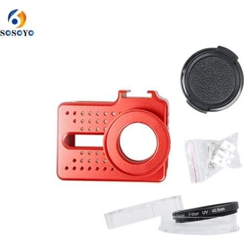 Metal Frame Housing Camera cooling frame Case + lens cap + 40.5mm UV filter For Xiaomi Yi 2 4k 4k+ Sports camera accessories