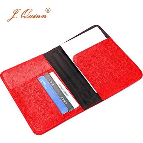 J.Quinn Passport Wallets Genuine Leather Slim Passport Case Travel Women Men Brand Soft Card Holder Cover Family Red 2017 New