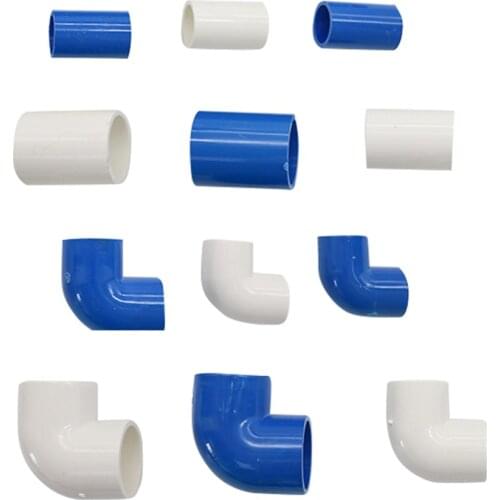 Elbow, Straight connector Inner 32mm,25mm,20mm PVC Pipe joint Aquarium Water Supply and Drainage Fittings 6 Pcs