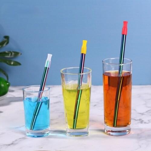 Stainless Steel Straw Multifunctional Colorful Telescopic Tube Silicone Mouth Portable Folding Travel Drinking Water Tube Set