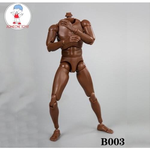 NEW 1/6 Male Narrow Shoulder Nude Body Figure Black Skin B003 for 12" Soldier Action Figure Model