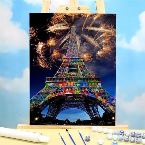 Landscape Paris Tower Coloring By Numbers Painting Set Oil Paints 40*50 By Numbers Photo Loft Wall Handiwork