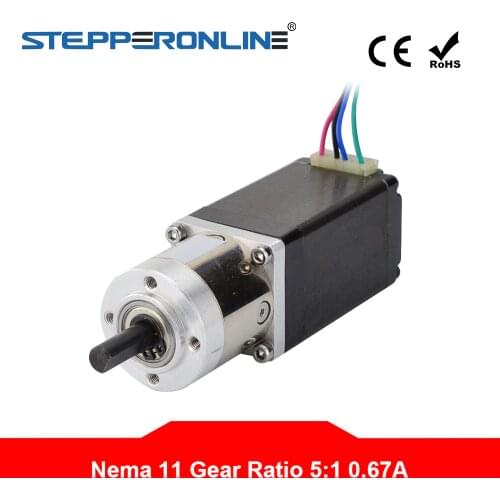 5:1 Planetary Gearbox Nema 11 Gear Stepper Motor 0.67A for DIY CNC Robot 3D Printer