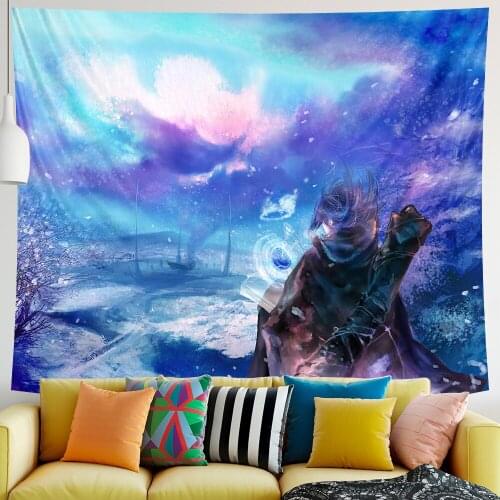 Psychedelic scene animation home art decorative tapestry Hippie Bohemian decorative Mandala yoga mat sofa blanket