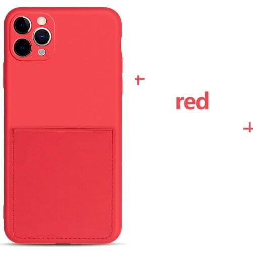 Ultra-thin Cute Card Holder Liquid Silicone Phone Case For iPhone 12 11 Pro SE XS max XR X 8 7 6 Plus Luxury Wallet Soft Cover