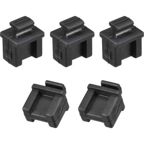 Uxcell 5pcs SFP Silicone Protectors Cap Port Cover Anti Dust 14mmx12mmx17mm Black