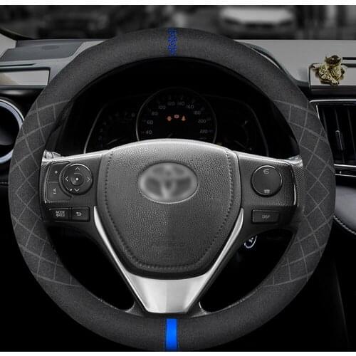 Suede steering wheel cover is suitable for Toyota Camry Yaris Carola Highlander RAV4 Alphard Prius leather handle cover