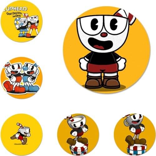 58mm Cuphead Icons Pins Badge Decoration Brooches Metal Badges For Clothes Backpack Decoration