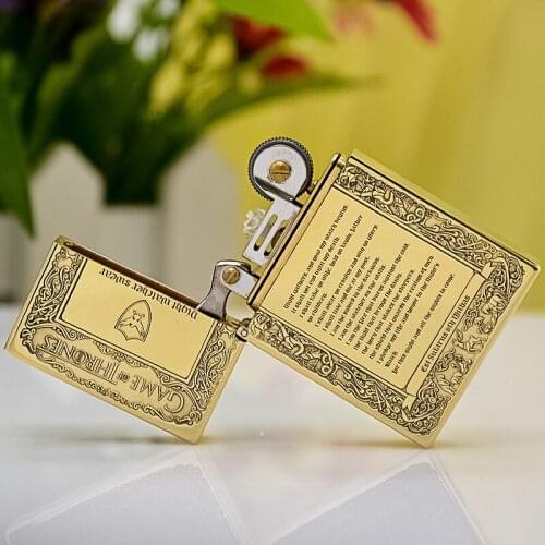 ZORRO "A Song of Ice And Fire "552 Copper Carving Pure Copper Steel Sound Kerosene Lighter