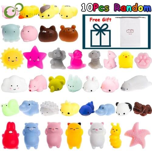 10Pcs/Set Color Squishy Cute Cat Antistress Ball Squeeze Rising Abreact Soft Sticky Stress Relief Toys Funny Gift mochi Toys YJN