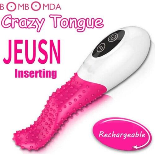 20 speed Crazy tongue thrusting vibrator USB rechargeable vibrators oral sex toys for women clitoral stimulation O3