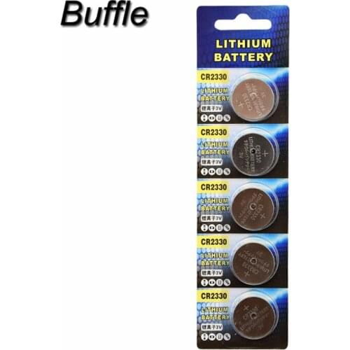 5pcs/card Buffle Lithium Coin Battery 3V CR2330 BR2330 ECR2330 Remote Control LED Flash Button Cell Batteries