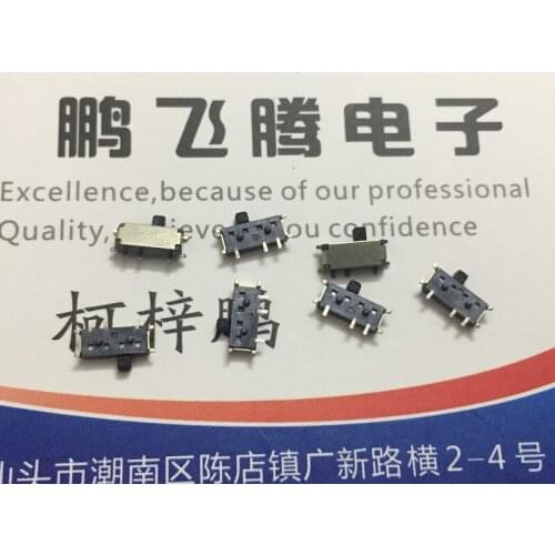 5PCS/lot Original American E-SWITCH EG1257 micro toggle switch 7 feet 2 block SMD side dial sliding power supply