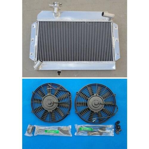 56MM Aluminum Radiator + Fans 1955-1962 For ROVER/MG MGA 1500/1600/1622/DE-LUXE 1955 1956 1957 1958 1959 1960 1961 1962 New