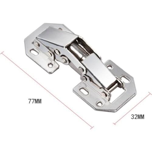 90 Degree 3" Cabinet Hinges No-Drilling Bridge Shaped Spring Door Hinge For Cupboard Furniture With Screws