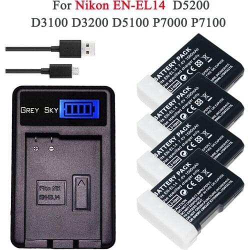 1500mAh EL 14 ENEL 14 EN-EL14A EN-EL14 EN EL14 EL14A EL14+ Battery pack For Nikon D5200 D3100 D3200 D5100 P7000 P7100
