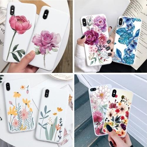 Soft TPU Case For Xiaomi Mi Poco X3 NFC F2 Redmi Note 9 10 9S Pro 10T 9T 8T 8 Lite 9A 7A 7 A2 A1 6X 5X Case Flower Cover Funda