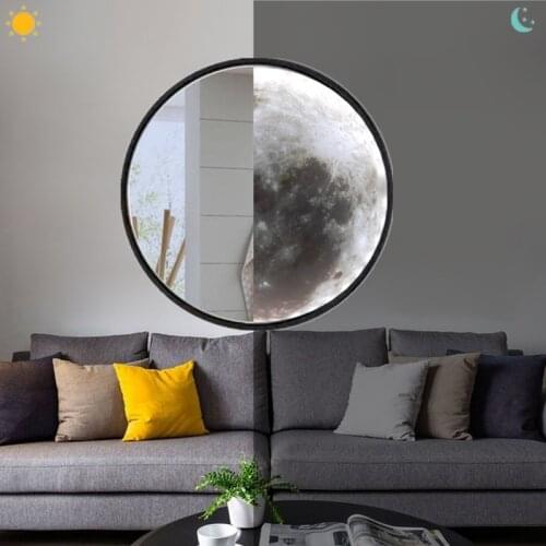 Wooden Round Makeup Mirror Magic Become Moon LED Lights Creative Gift Ideas for Valentines Day Home Room Decoration Night Light