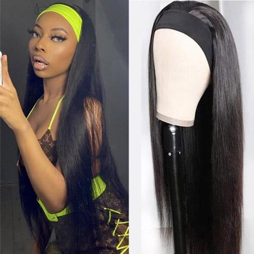 Desgirl Headband Wig Human Hair Straight Glueless 30 32 Inch Brazilian Hair Wigs For Black Women Full Machine Made 150% Density