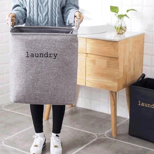 Dual Fabric EVA Dirty Clothes Laundry Basket Foldable Laundry Hamper With Handles Square Storage Bin Bucket Home Toys Organizer
