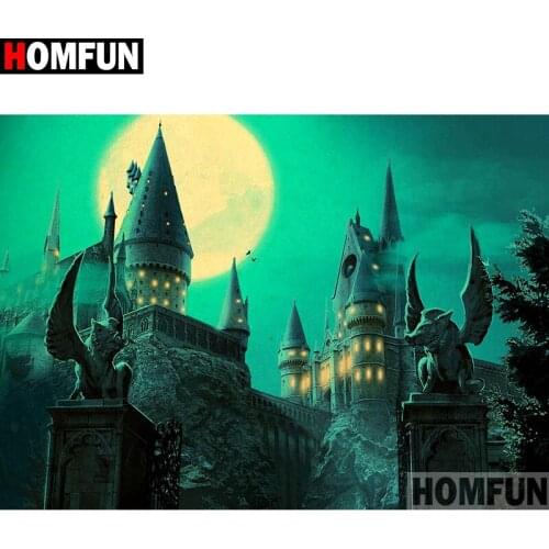 HOMFUN Full Square/Round Drill 5D DIY Diamond Painting "Castle scenery" Embroidery Cross Stitch 3D Home Decor Gift A11852